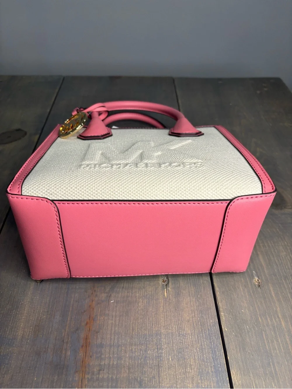 Michael Kors Pink & Cream Mini Satchel